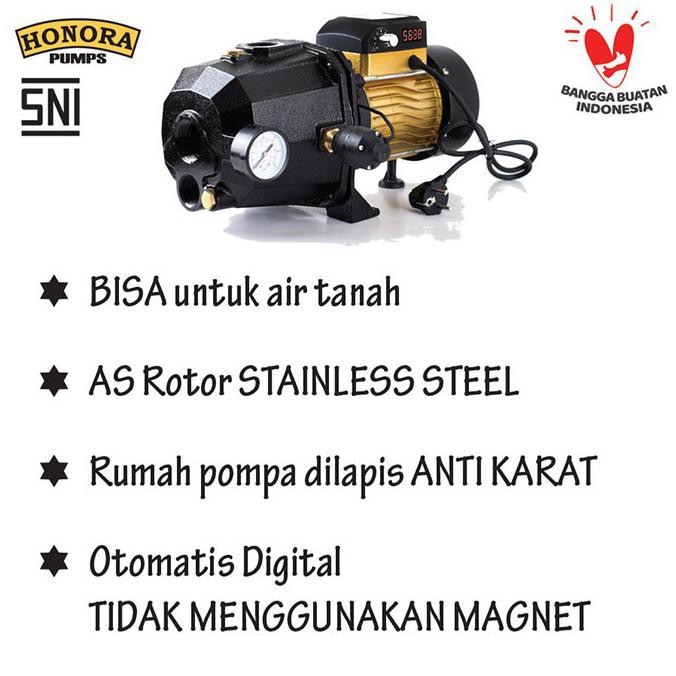 Pompa Air Digital 3In1 Sumur Dalam Multi Fungsi Jet Pump Honora Ep-258 Primawahana