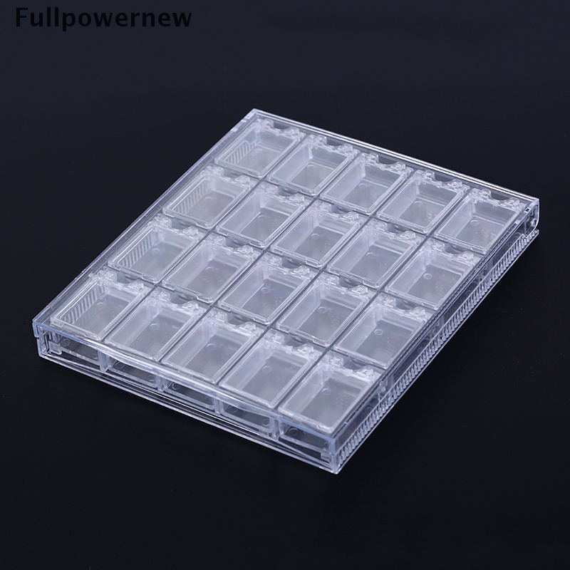 [FULL] 20 Grids Clear Nail Art Display Tray Glitter Rhinestone Decor Storage Box Case