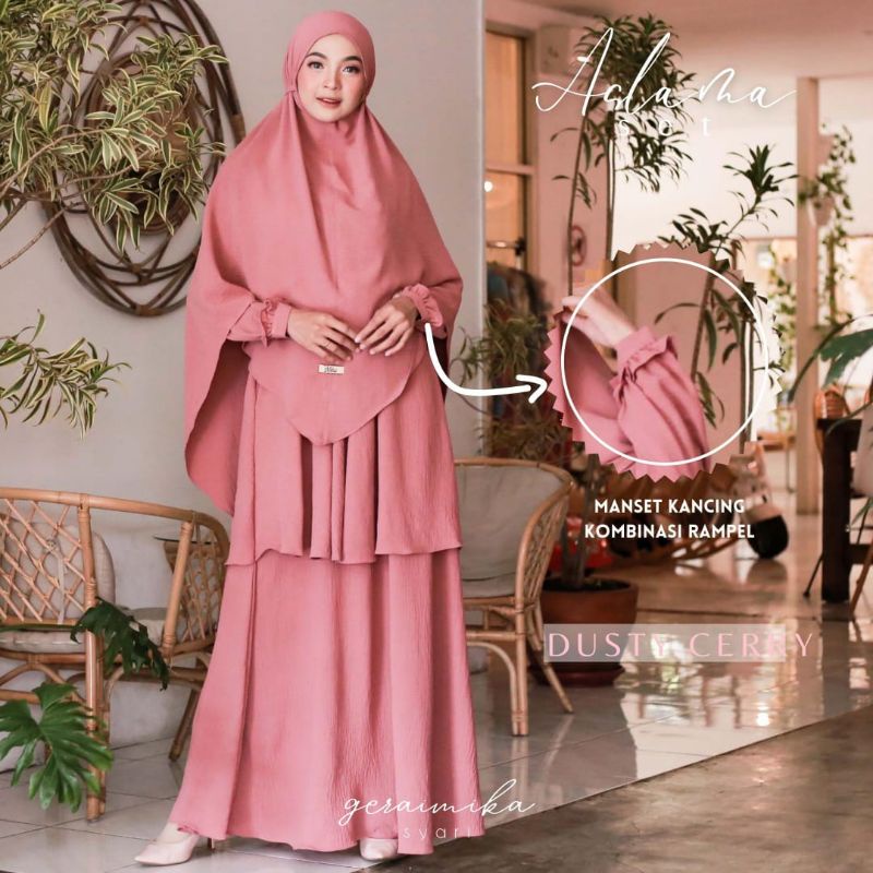 Gamis Syari Set Khimar Asmala Set Original Gerai Mika