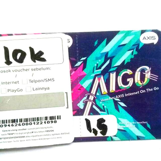 Voucher Axis Aigo 1,5 Gb/5 hari