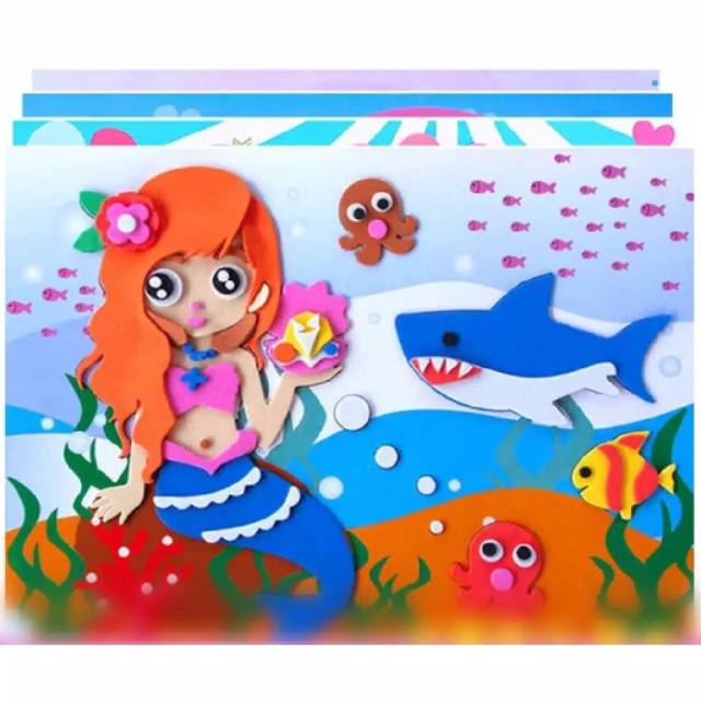 Diy Art 3d Painting Eva Tempel 3 Dimensi Mainan Kreativitas Anak Paud Tk Shopee Indonesia