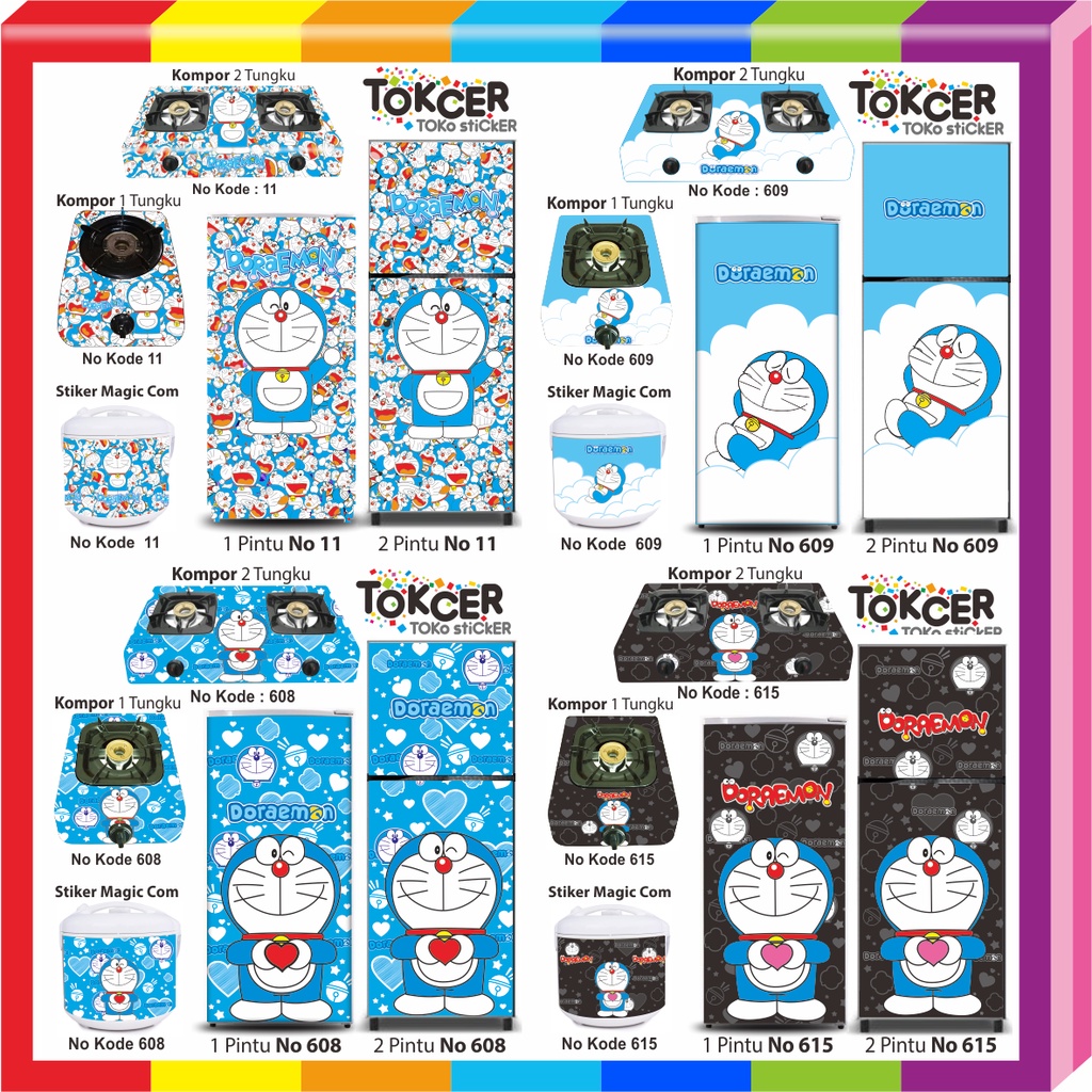 Stiker Kulkas / Stiker Magicom/ Stiker Kompor Motif DORAEMON