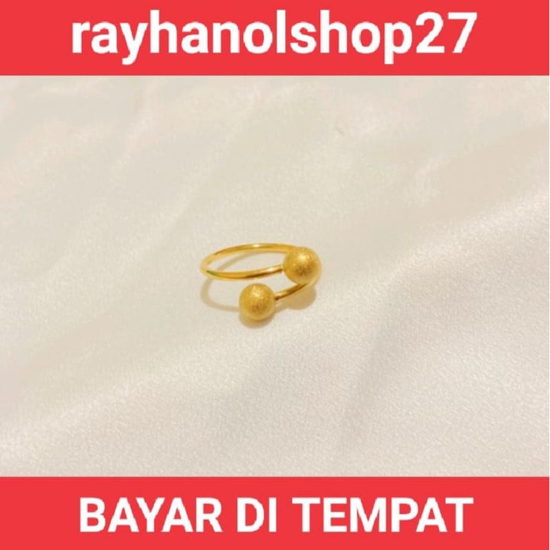 SET TITANIUM GELANG TANGAN FREE CINCIN MOTIF PENTOL LAPIS EMAS 24 K, TERSEDIA WARNA GOLD DAN ROSEGOLD