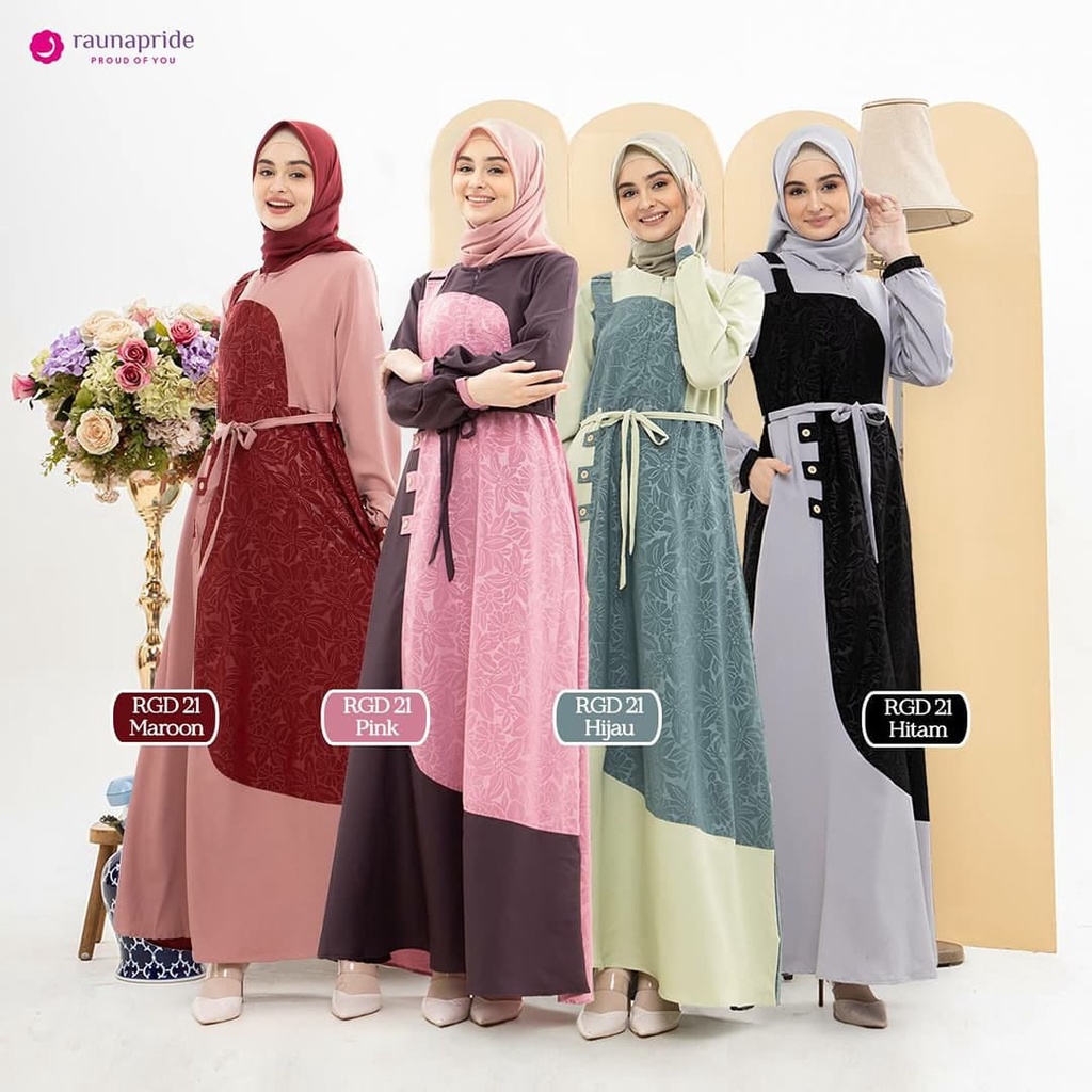 GAMIS RAUNA TERBARU / GAMIS RGD 21 MAROON / GAMIS DEWASA TERBARU 2022 BY RAUNA 100% ORIGINAL