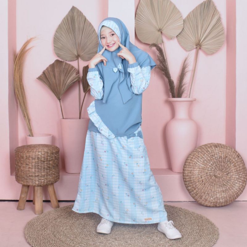 SETELAN ANAK PEREMPUAN 3-11THN/OVERALL LARISSYA BY OIDOKIDS/GAMIS ANAK MODEL CASUAL ORI TERBARU