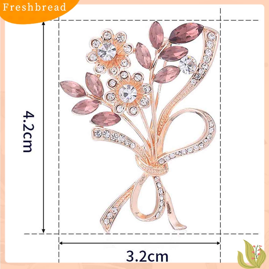 [ TERLARIS]Brooch Flower Shape Rhinestone Design Alloy Women Fashion Brooch Pin for Bouquet