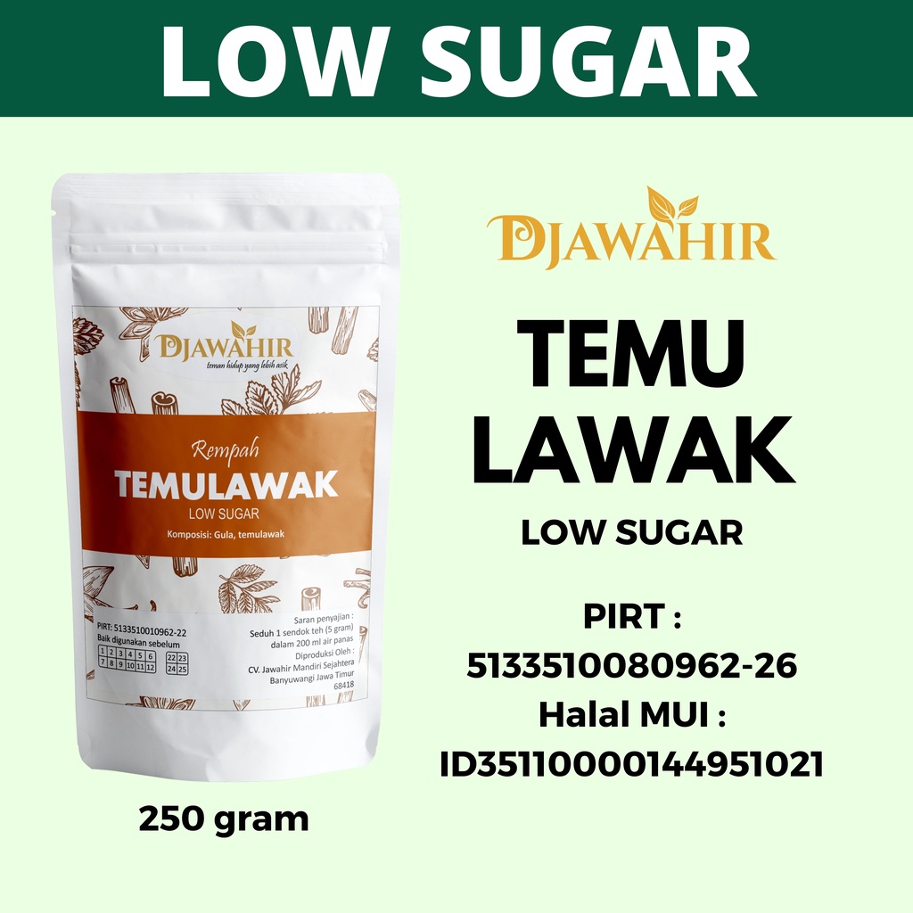 

LOW SUGAR Temulawak Herbal DJAWAHIR 250 gram