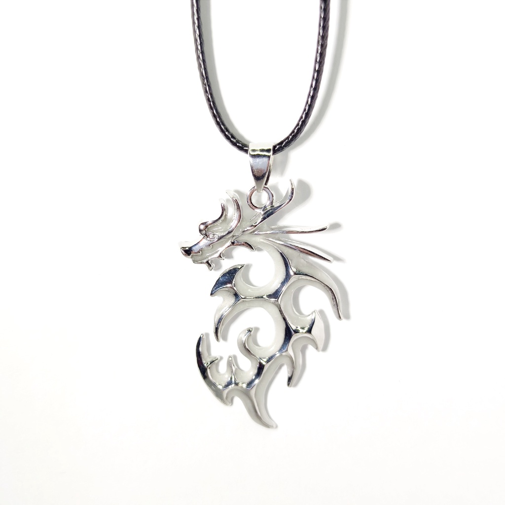 Kalung Liontin Naga Api luminous Untuk Pria