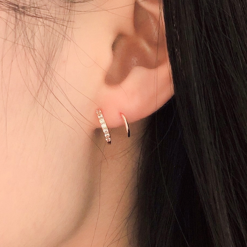 Anting-Anting Spiral Zirkon Anting-Anting Korea Anting-Anting Pembukaan Geometris