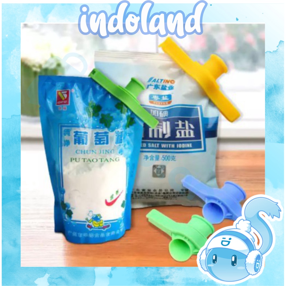 ☀INDOLAND☀ Klip Penjepit Segel Plastik Makanan dg Penuang Sealing Lip Nozzle R631 R500