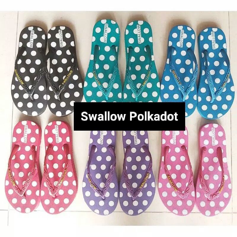 Sandal Jepit Swallow Polkadot Wanita