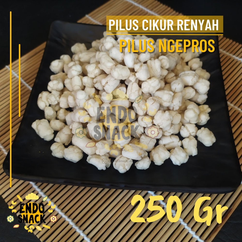 250 Gr Pilus CIkur Renyah tidak Keras, Empuk, Ngepros Rasa CIkur Topping Baso Aci, Cuanki