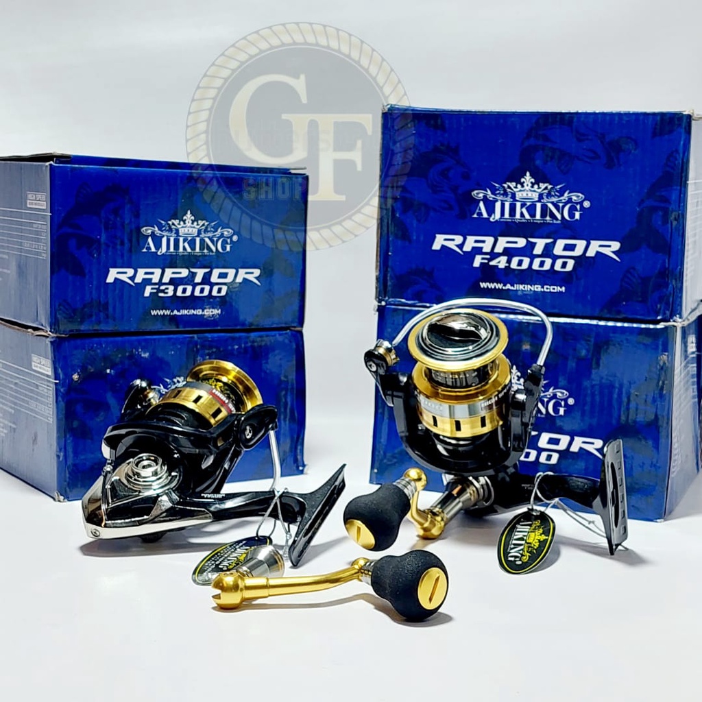 REEL AJIKING POWER HANDLE RAPTOR F2000-F3000-F4000-F6000 / 6+1 BALL BEARING