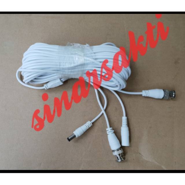 KABEL CCTV 20M + CONEKTOR KABEL JADI TINNGAL PAKAI