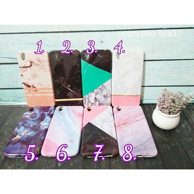 jelly case marble motif marmer Pink Oppo A37 Neo 9