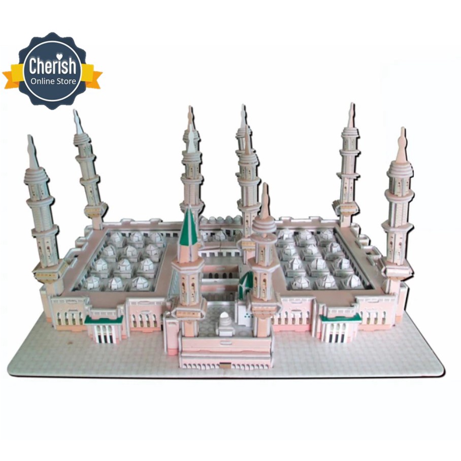 Miniatur Puzzle 3D Masjid AL NABAWI MADINAH - Miniature Bangunan Ibadah - Koleksi Pajangan - Hadiah Ulang tahun Dewasa