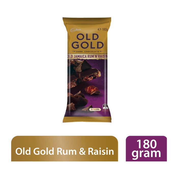 

Ready stock CADBURY Old Gold Old Jamaica Rum 'N' Raisin Dark Chocolate Block 180g