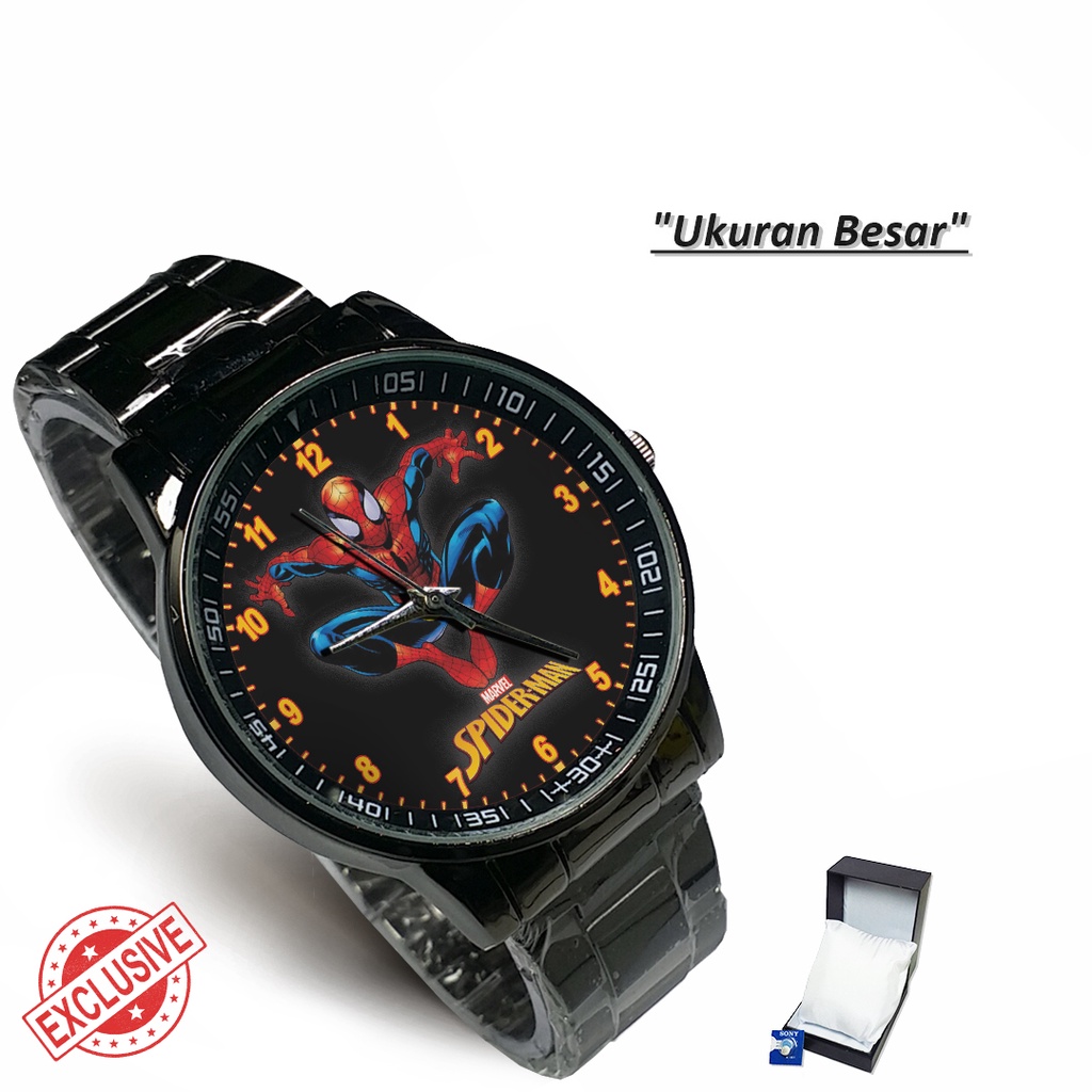 (Exclusive) Jam Tangan SPIDER-MAN Motif 2 Rante Couple / Satuan