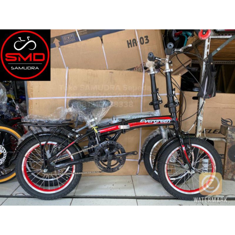 Sepeda Lipat Folding 16 Evergreen Single Speed Murah BDG