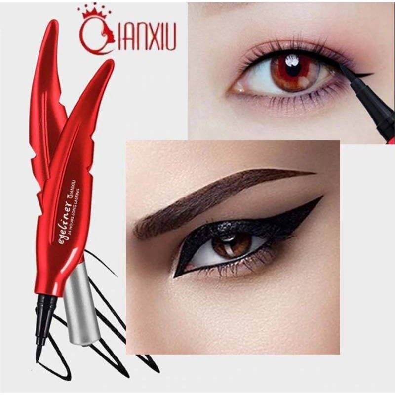 DAUN MERAH - Eyeliner Daun Merah Waterproof Hitam qianxiu EYE LINER