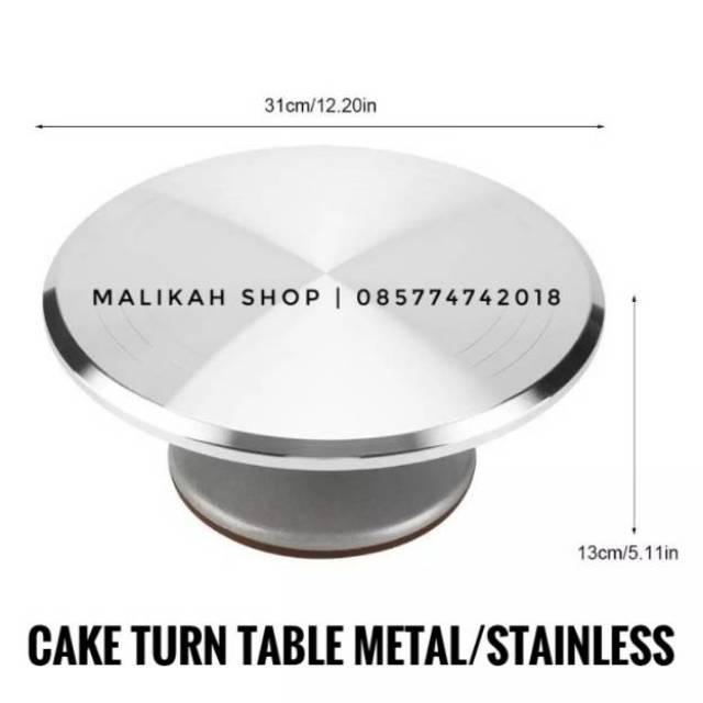  Meja Putar Kue  Full Stainless 31 cm Turn Table Lazy 