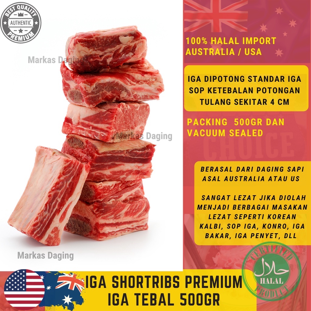 

DAGING IGA TEBAL / IGA SHORT RIBS berat 500gr - Markasdaging