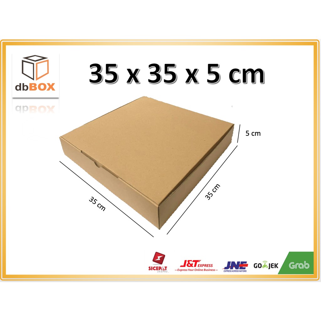 

Kardus Uk. 35x35x5 cm....Die Cut kotak Kue, snack -aksesoris-dll model box pizza