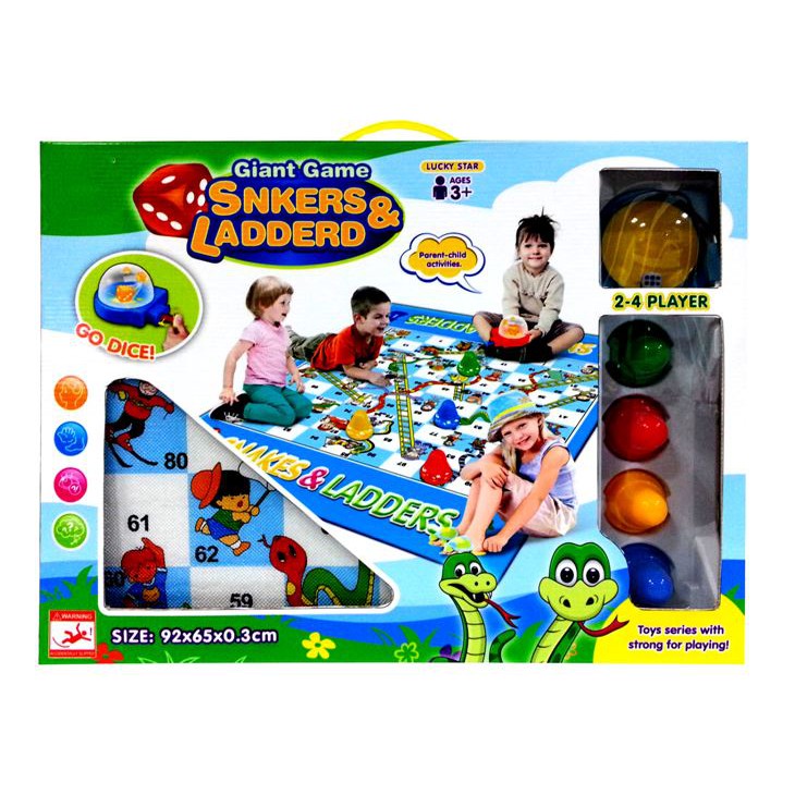 Mainan anak ular tangga karpet ukuran besar/mainan edukasi anak ular tangga-Game Snkers dan Ladderd