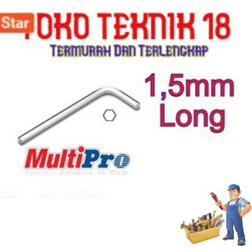 Kunci L Biasa Panjang 1,5mm Multipro / Kunci L Panjang 1.5mm