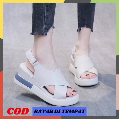 SS-SW12 Sandal Wedges Strap Fashion Korea COD TERMURAH