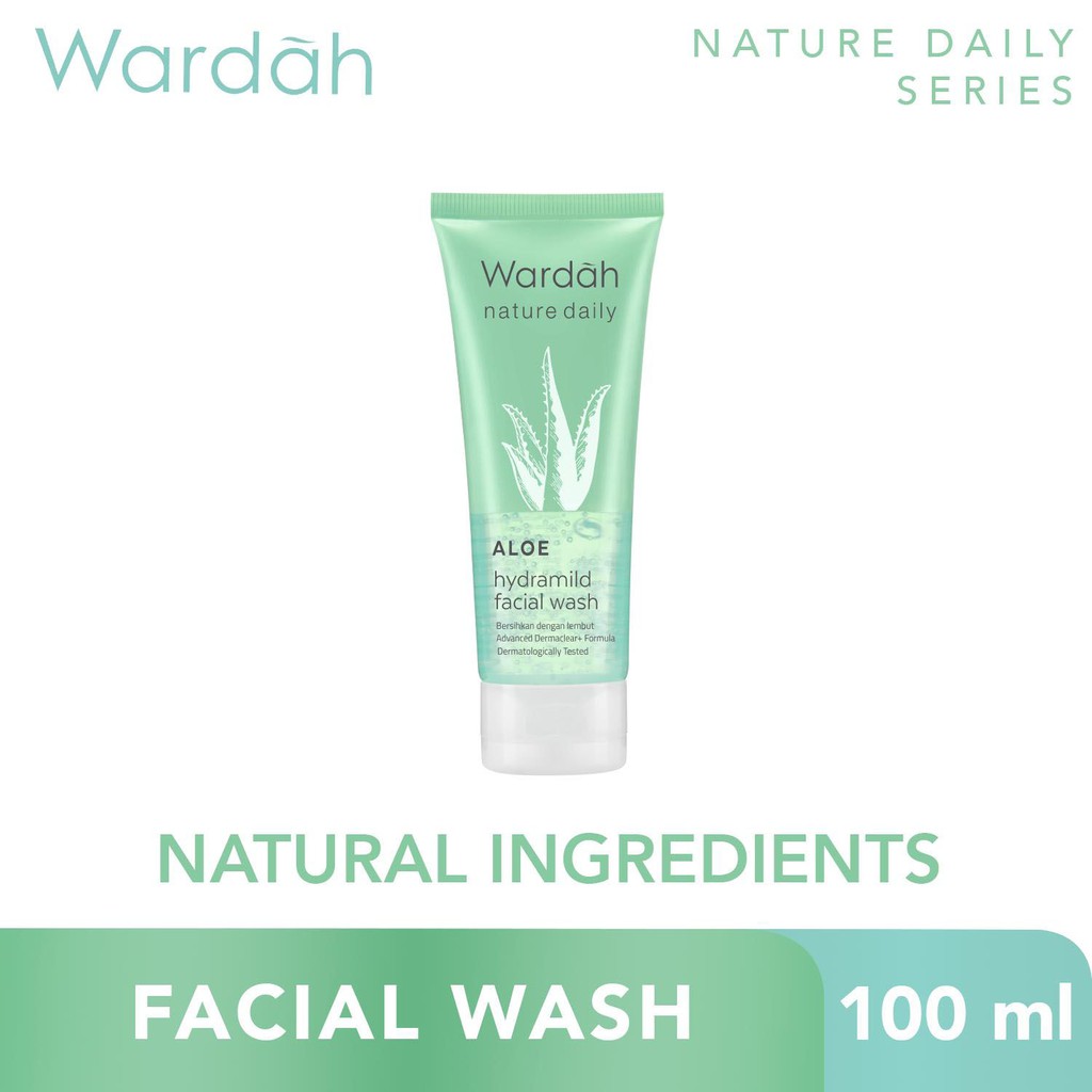Wardah Nature Daily Aloe Hydramild Facial Wash 100ml - Wardah Sabun Wajah - Sabun Wajah