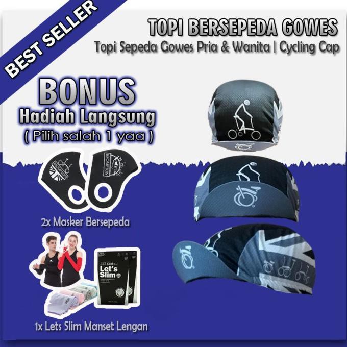Diskon Topi Sepeda / Topi Gowes / Cycling Cap Pria Wanita Gowes Bersepeda Diskon