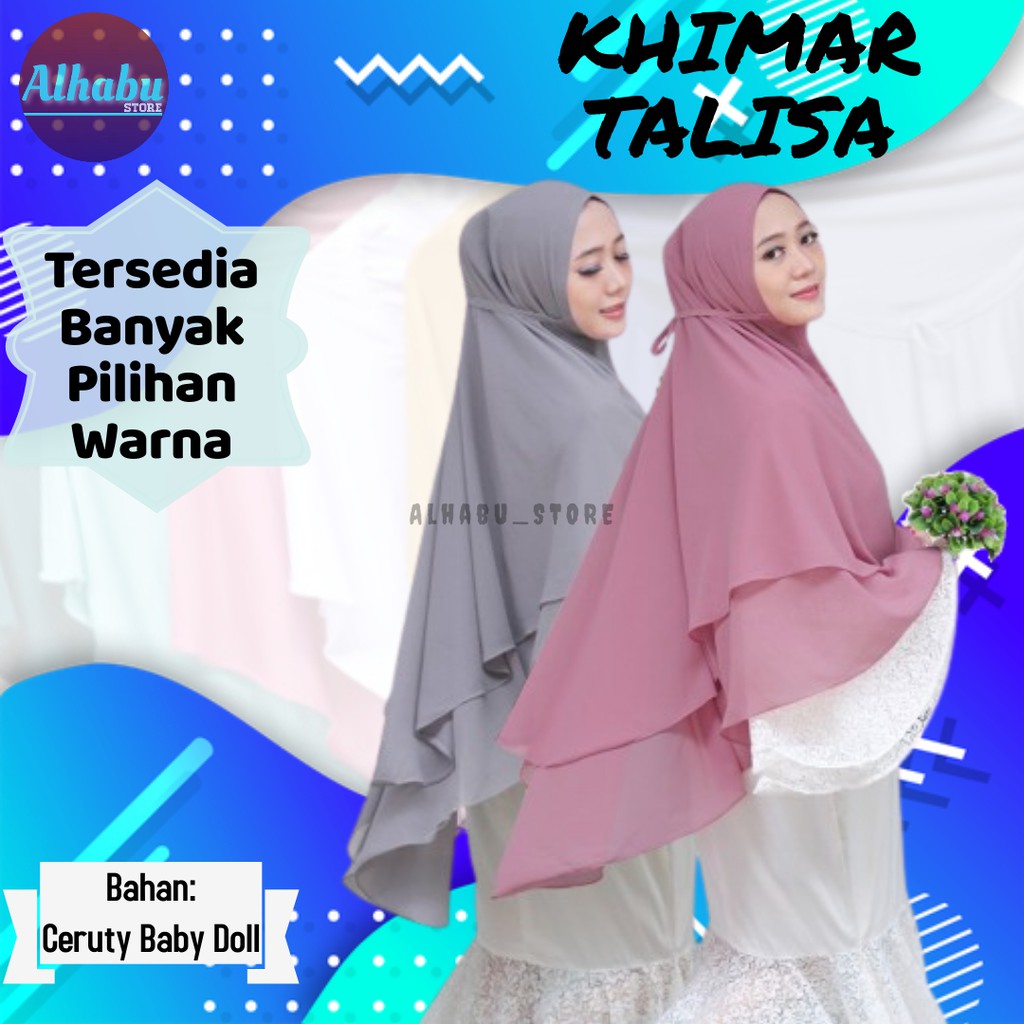 Jilbab Hijab Kerudung Khimar Syari 2 Layer Jumbo Murah Bergo Maryam Saudia Terbaru Rabbani TALISA A6