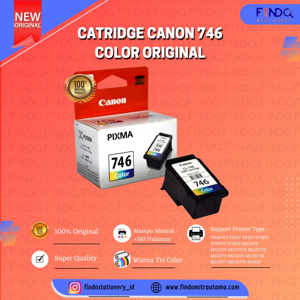 Jual TINTA CANON 746 COLOR ORIGINAL Shopee Indonesia