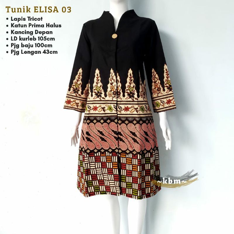 Tunik Batik Unthel Lapis Tricot | Tunik Batik Elisa