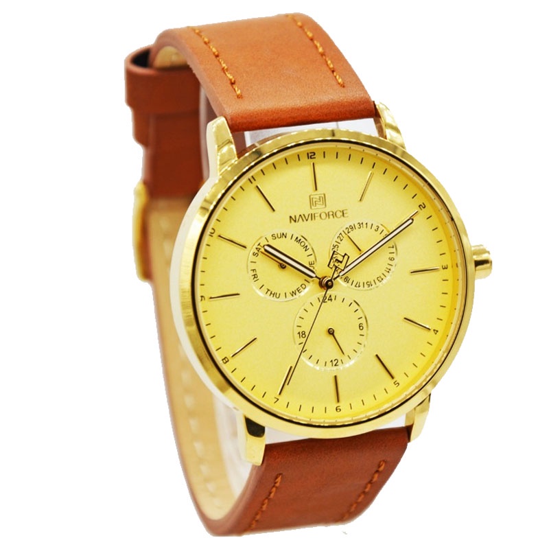 JAM TANGAN NAVIFORCE 3001 M1 KL LA MEN - KULIT - COKLAT NAVIFORCE ORIGINAL 3001 JAM NAVIFORCE 3001 J