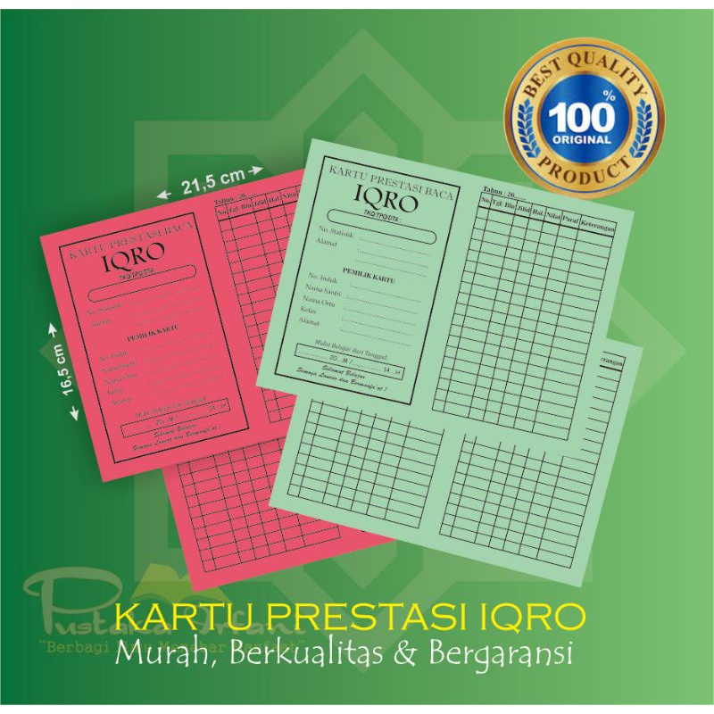 

KARTU PRESTASI IQRO 1pack (50 Lembar)