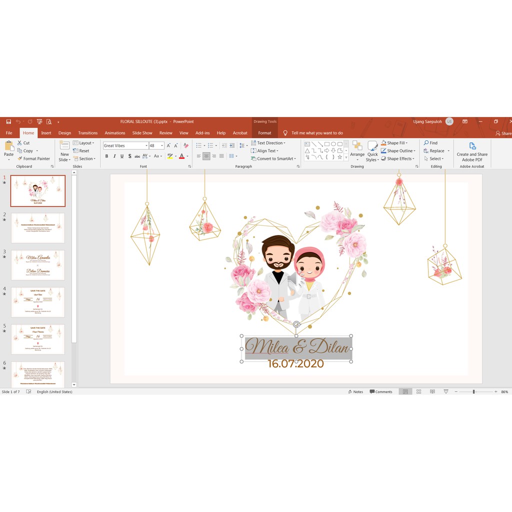 TEMPLATE UNDANGAN PERNIKAHAN DIGITAL | Video Invitation Wedding Ms Power Point Ucapan Kado Souvenir