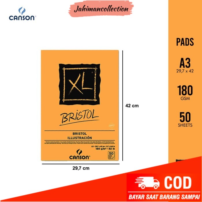 

✨ BISA COD ✨ CANSON XL Bristol 50S A4 & A3 180G #4000391 - A3