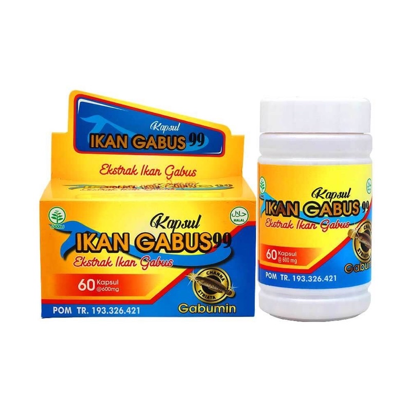 KAPSUL IKAN GABUS ( KUTUK ) GABUMIN ISI 50 KAPSUL untuk pasca oprasi, Hepatitis, TBC, Infeksi Paru-p