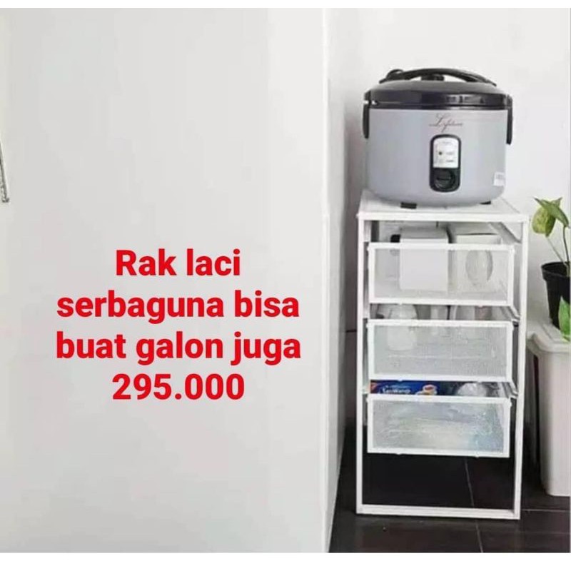 rak kolong dapur/Laci 3 tingkat besi lennartz
