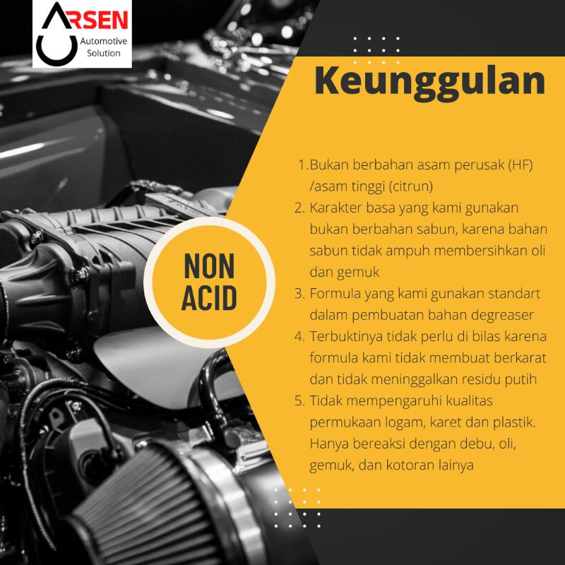 Engine Degreaser Pembersih Mesin | Arsen Automotive Solution [ pembersih kerak pembersih oli pembersih mesin pembersih gemuk ]