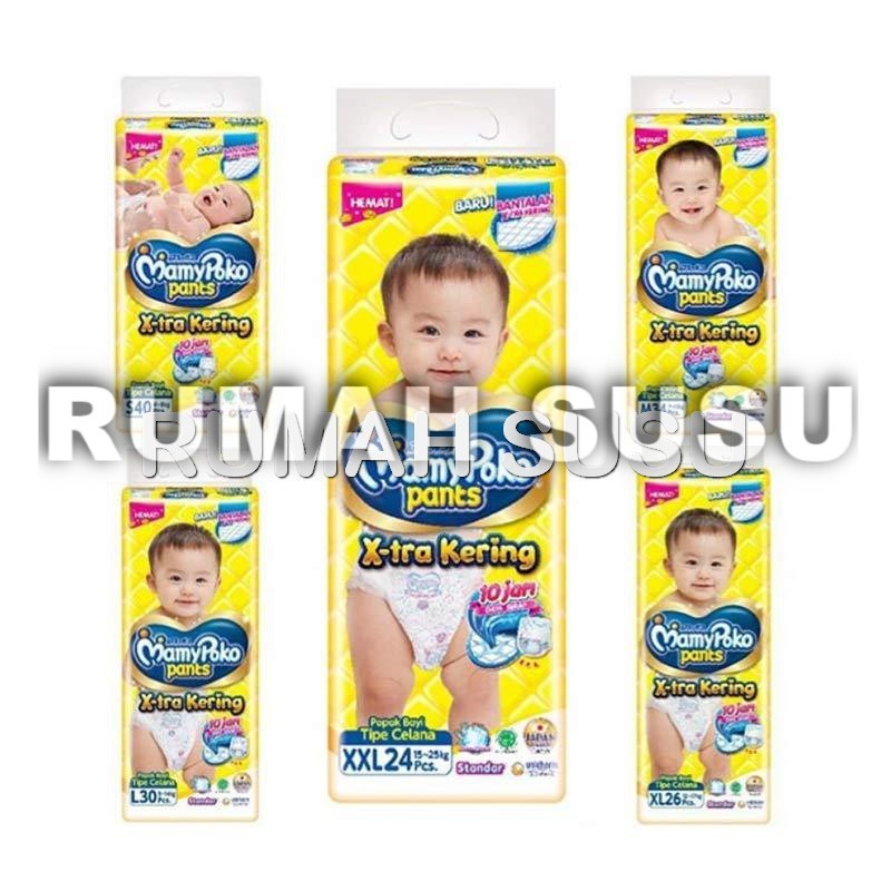 MamyPoko Pants X-tra Kering S40/M32/L30/XL26/XXL24 - Rumah Susu