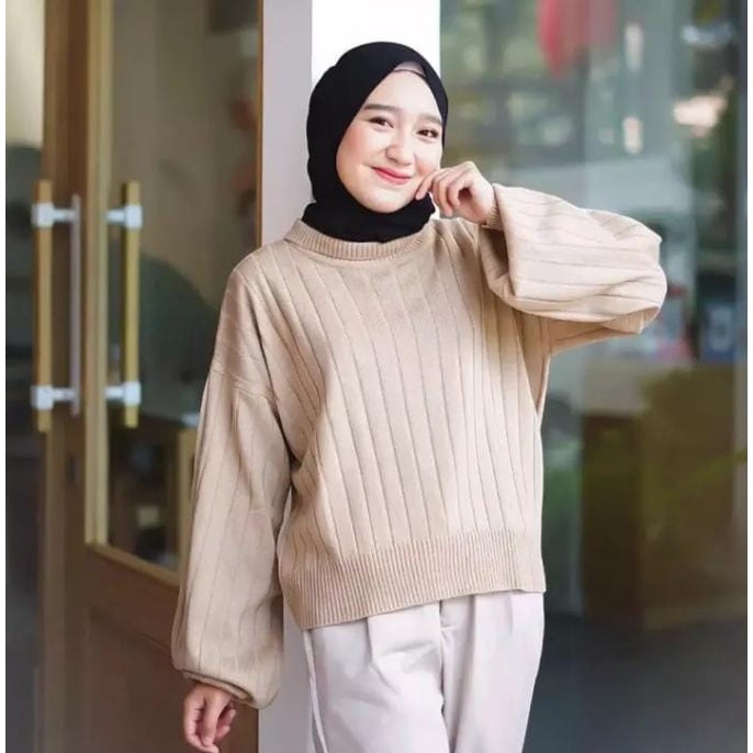 VIBE TURTLE KNITE OVERSIZE | SWEATER RAJUT KERAH TINGGI