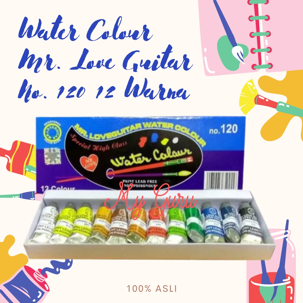 

[SET] CAT AIR MR LOVE GUITAR NO 120 12 WARNA WATER COLOUR