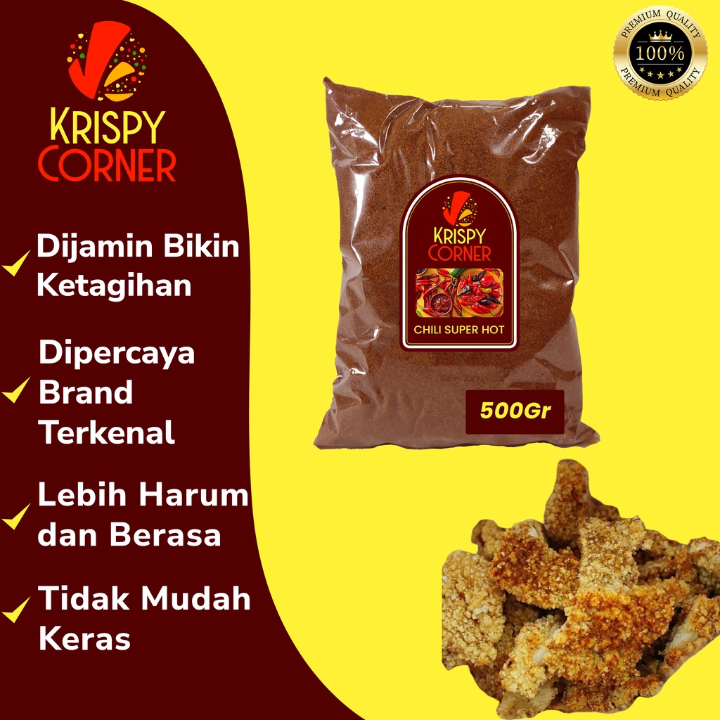 

Bumbu Tabur Cabe Super Pedas Penyedap Aneka Snack Ayam Jamur Instan Rasa Chili Cabe Super 500gr
