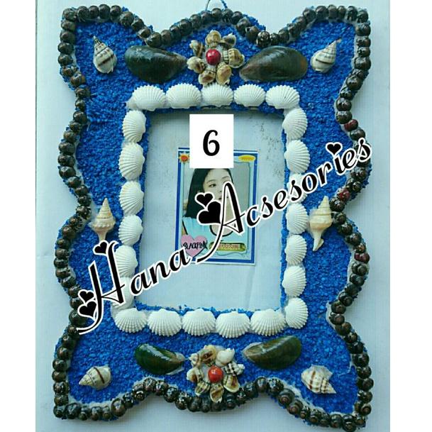 [KODE BARANG 88A88] Pigura kerang dinding ukuran 3R, kerajinan dari cangkang kerang asli dan pasir g