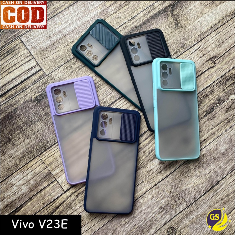 Vivo V23 5G 2022 Vivo V23E Y15S / VIVO Y21 / Y21S Y33S 2021 VIVO Y19 V19 V17 Pro V15 / V15 Pro Non Finger Slide Case Protection Camera Matte Candy Kamera Sliding Casing