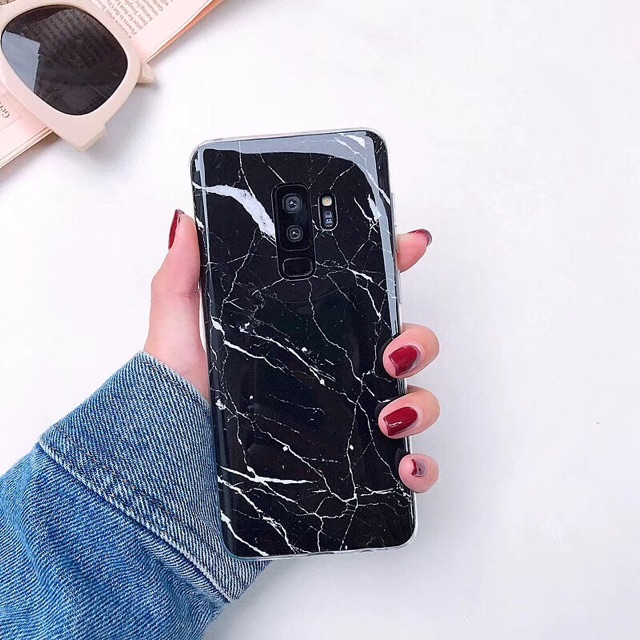 Marble Black Iphone 6 6s 6s+ 6+ 7 7+ 8 8+ X Xs Xr XsMAX Samsung S7 S7edge S8 + S9 Note 8 9 S10 S10e