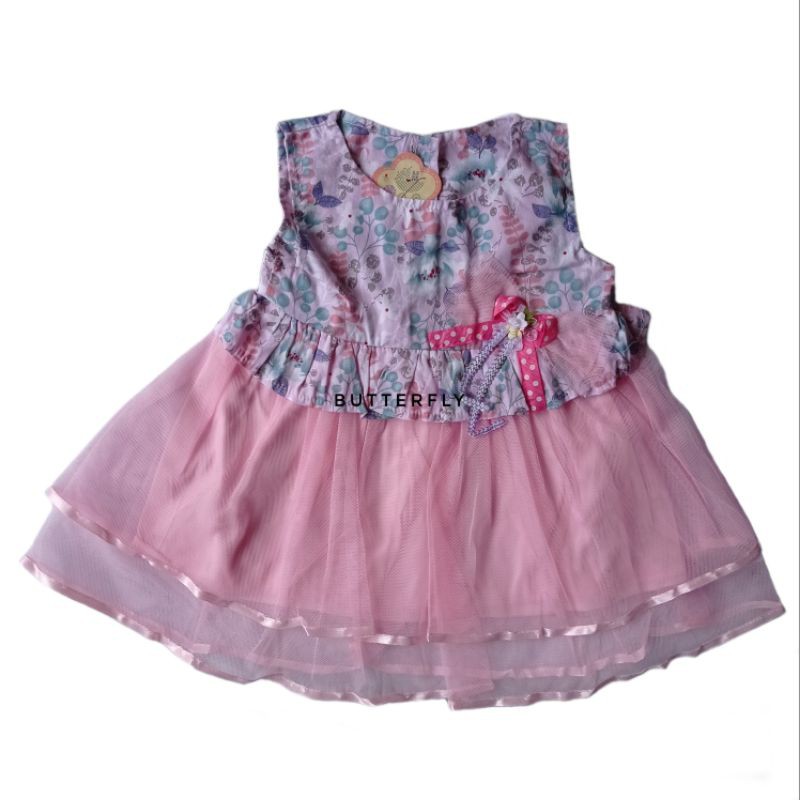 Dress Kutung Bayi Perempuan Pita Bunga